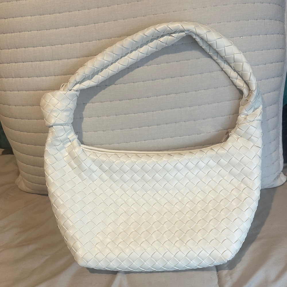 a new day White Woven Hobo Bag